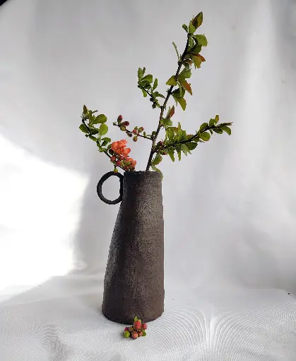 Sculptural Ceramic Vase with Handle